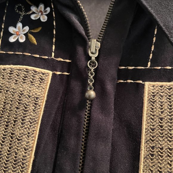 Alfred Dunner: Vintage Faux Suede Drop Shoulder Bomber Style - Picture 5 of 7